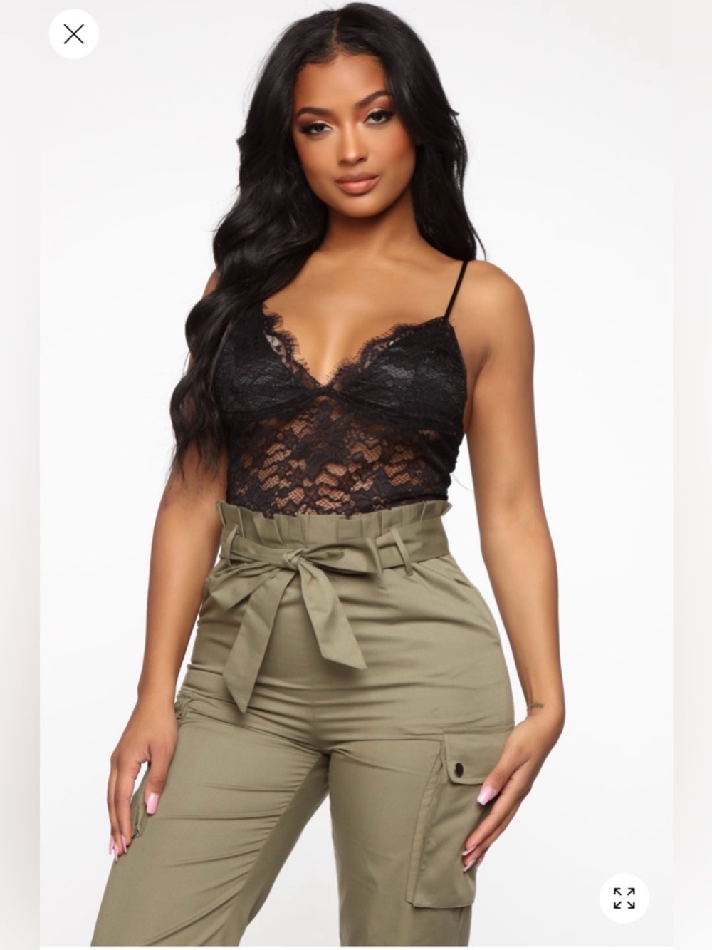 NWT Fashion Nova Lace Cargo Jumpsuit Size XL - Picture 2 of 8